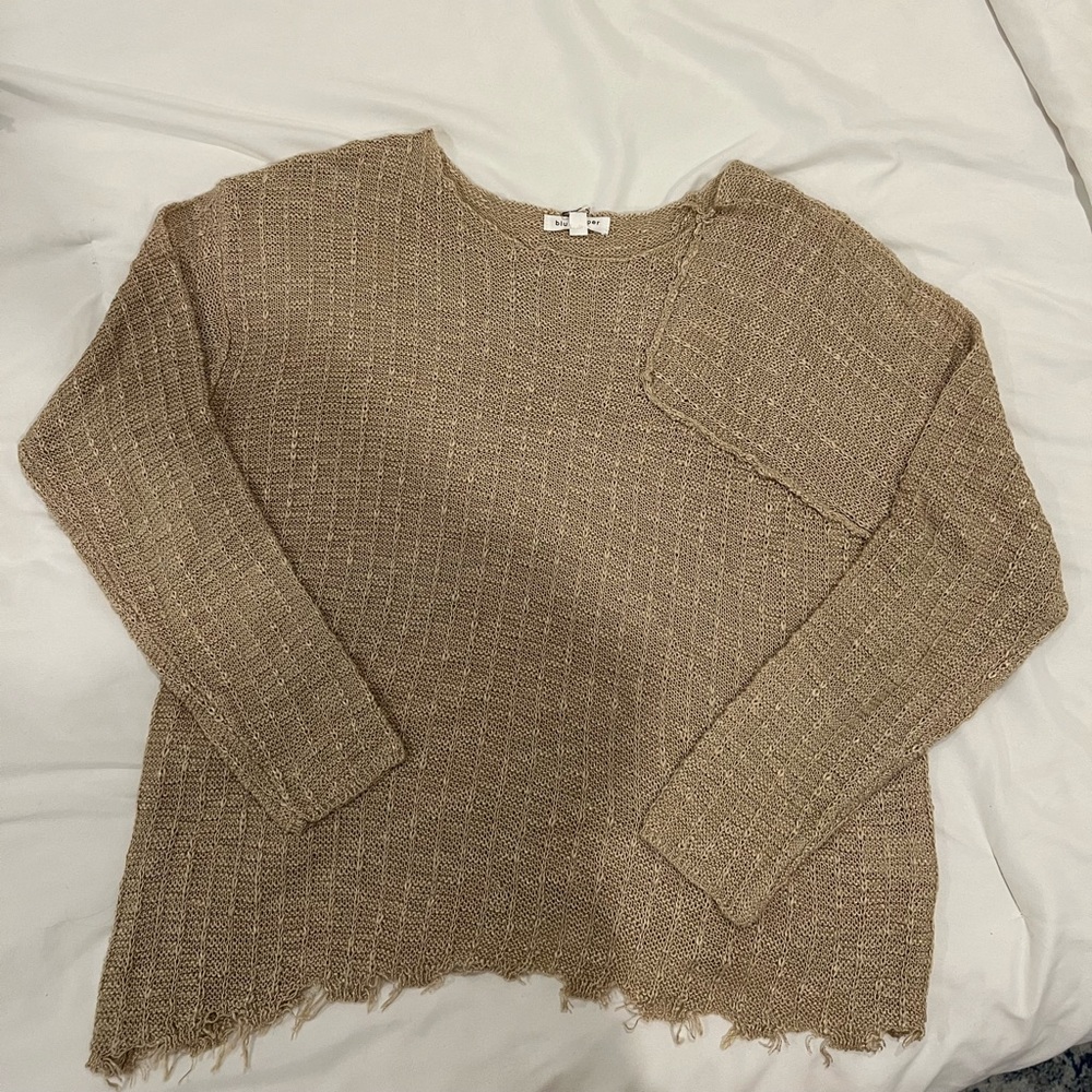 Blu Pepper Textured Tan Sweater